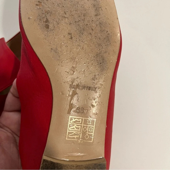 Vera Pelle bagatt  red leather loafers size 38 - Picture 7 of 9